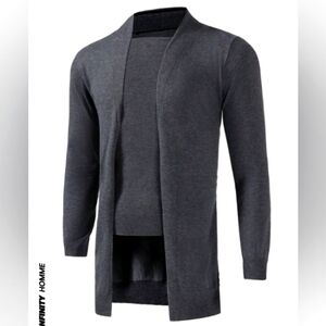 Manfinity Designed Cardigan Dark Gray. Size Medium